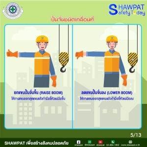 การใช้สัญญาณมือในการสื่อสารระหว่างผู้ปฎิบัติงานเกี่ยวกับปั้นจั่นประเภทปั้นจั่นเคลื่อนที่ 5