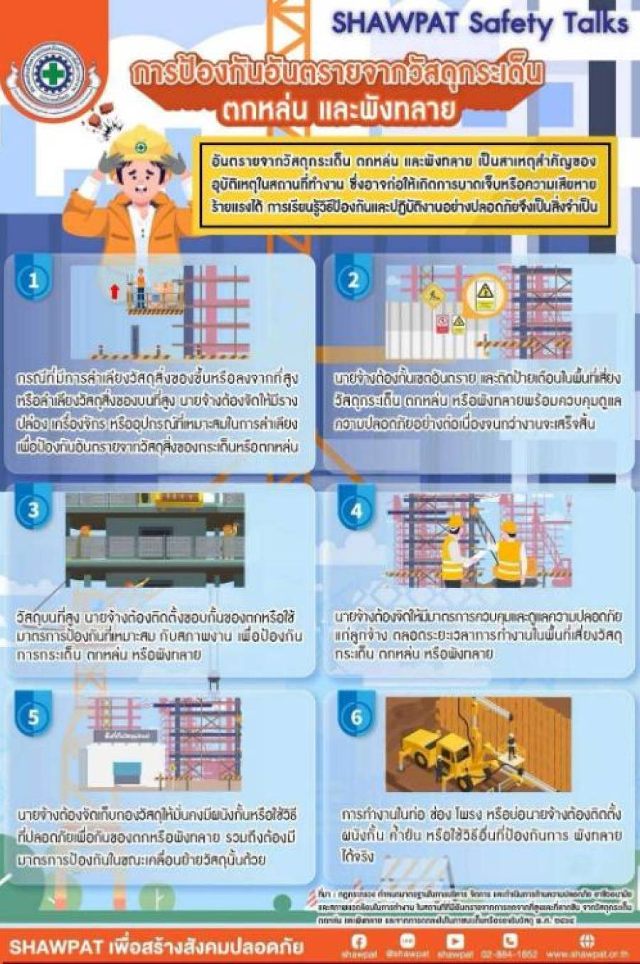 การป้องกันอันตรายจากวัสดุกระเด็น ตกหล่นและพังทลาย